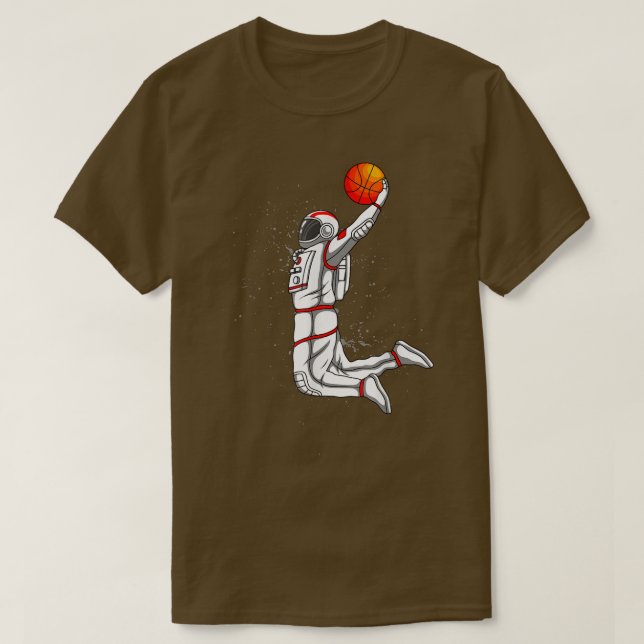 Astronaut dunking basketball T-Shirt (Design Front)