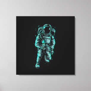 Astronaut Eating Ice Cream Stretched Canvas Print