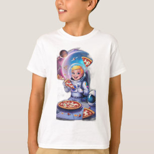 Astronaut eating pizza in space. T-Shirt