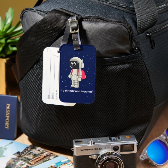 astronaut editable luggage tag (Front & Back)