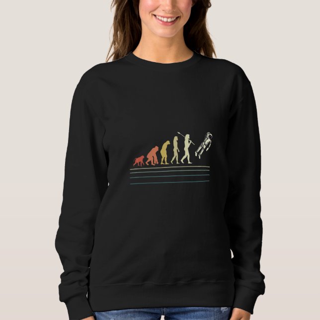 Astronaut Evolution  Cosmonaut Moon Landing Planet Sweatshirt (Front)