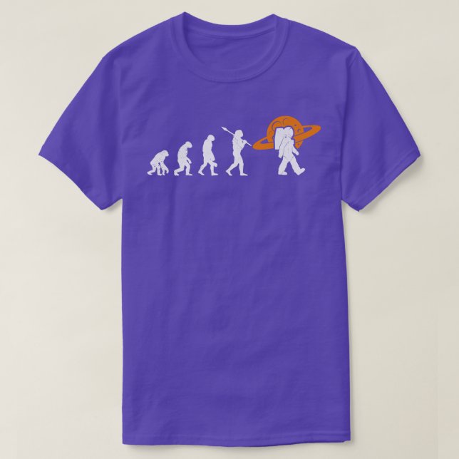 Astronaut Evolution Cosmonaut Space Galay Saturn P T-Shirt (Design Front)