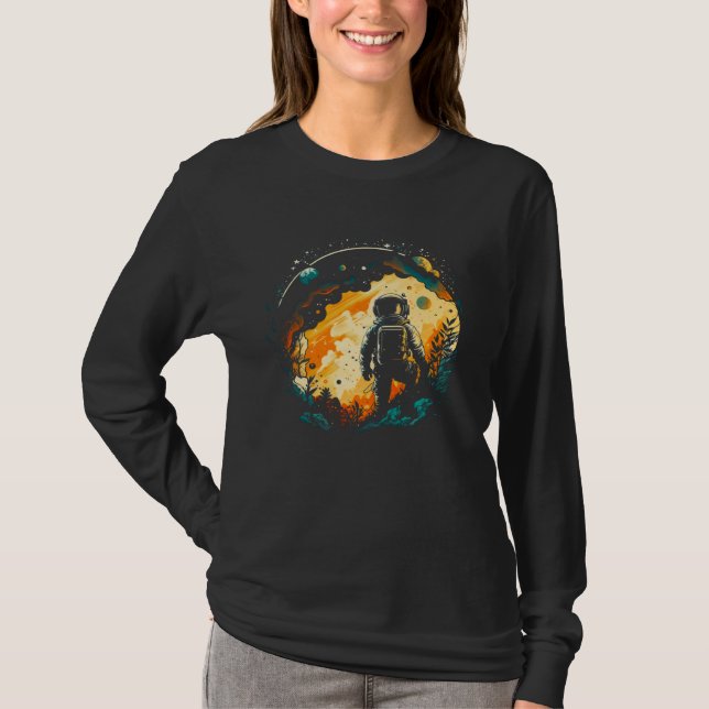 Astronaut Exploring A New World Outside Of The Sol T-Shirt (Front)