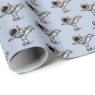 Astronaut Figure Skating Wrapping Paper