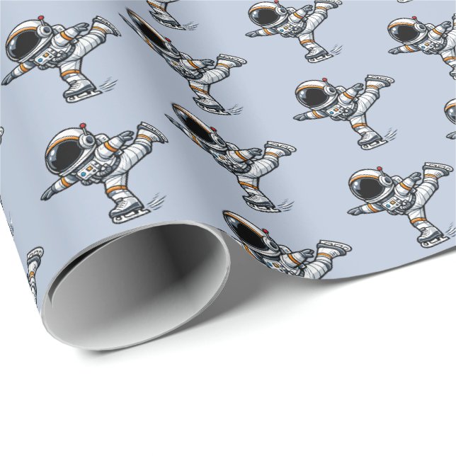 Astronaut Figure Skating Wrapping Paper (Roll Corner)