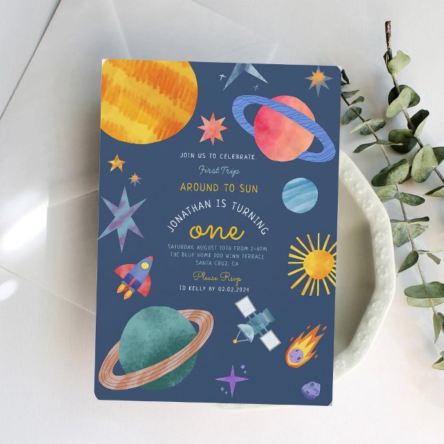 Astronaut First Birthday Space Invitation (Creator Uploaded)