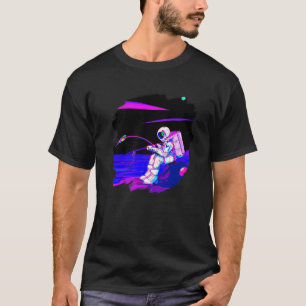 Astronaut Fishing Boat Space Ocean Lake Cool Fish T-Shirt