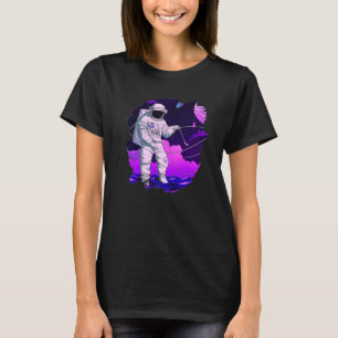 Astronaut Fishing Boat Space Ocean Lake Cool Fish  T-Shirt