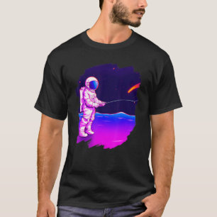 Astronaut Fishing Boat Space Ocean Lake Cool Fish  T-Shirt