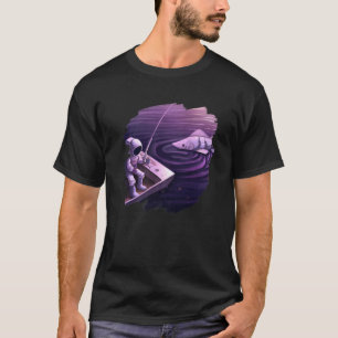 Astronaut Fishing Boat Space Ocean Lake Cool Fish T-Shirt