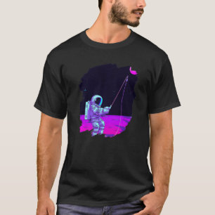 Astronaut Fishing Boat Space Ocean Lake Cool Fish  T-Shirt