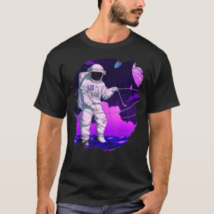 Astronaut Fishing Boat Space Ocean Lake Cool Fish  T-Shirt
