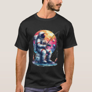 Astronaut Fishing In Space Boys Girls Kids Astrona T-Shirt