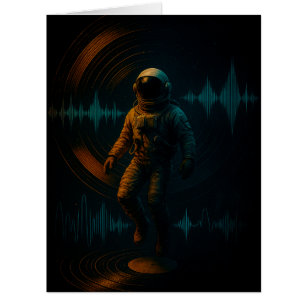 Astronaut Floating in Glitchwave Sound Art