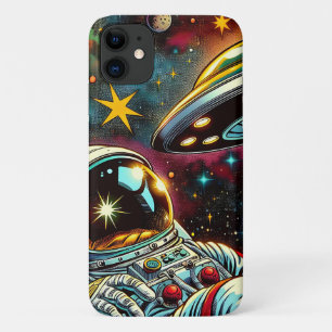 Astronaut Floating in Space with a UFO Ai  Art Case-Mate iPhone Case
