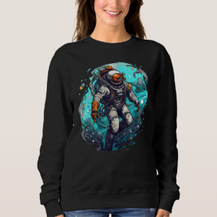 Astronaut Floating in the Water  Cool Astronaut Gr Sweatshirt