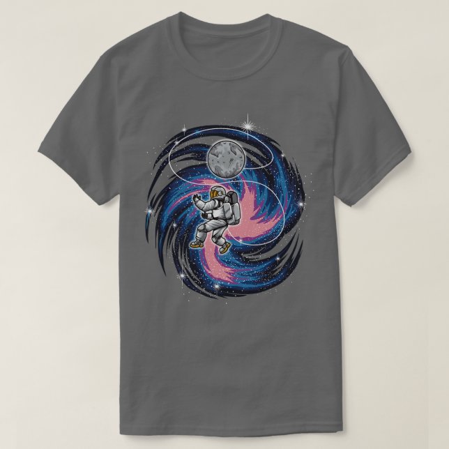 Astronaut Floats In Space Spaceman Galaxy T-Shirt (Design Front)