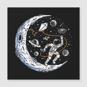 Astronaut Flying a Kite on the Moon