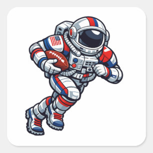 Astronaut Football Square Sticker