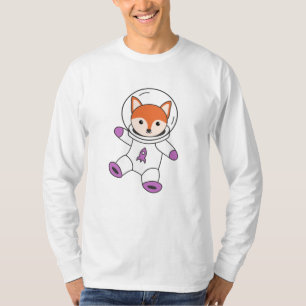 Astronaut Fox Orange Cute Animals Earth Mars T-Shirt