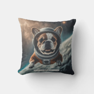 Astronaut French Bulldog Space Nursery  Cushion