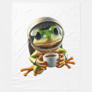 Astronaut Frog Fleece Blanket