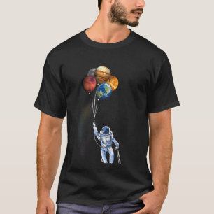 Astronaut Funny Space Spaceman Holding Planet Ball T-Shirt