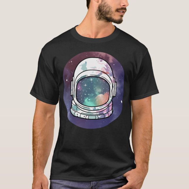 Astronaut Galaxy Pattern Space Lover T-Shirt (Front)