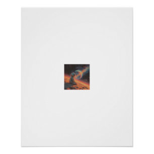 Astronaut Gazing at Ringed Planet Poster