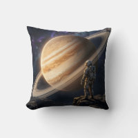Astronaut Gazing at Saturn