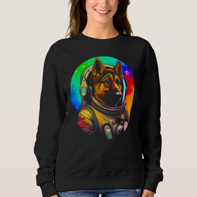Astronaut German Shepherd Dog Sweatshirt (Front)