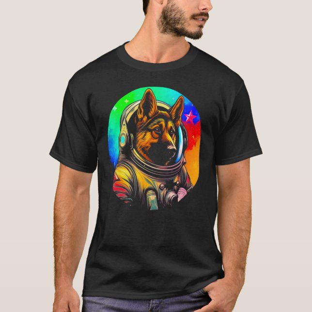 Astronaut German Shepherd Dog T-Shirt (Front)