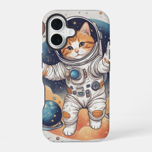 ✨ Astronaut Girl Hoodie iPhone 16 Case (Back)