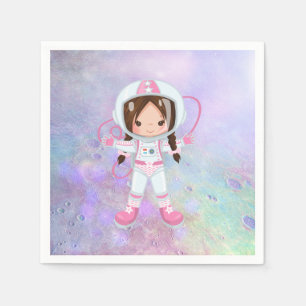 Astronaut girl Outer Space Napkin