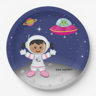 Astronaut girl paper plate