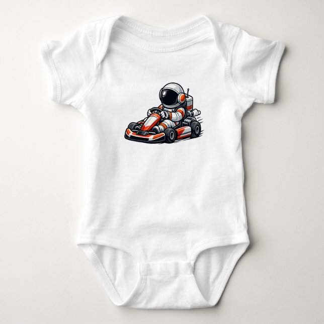 Astronaut Go-Kart Baby Bodysuit (Front)