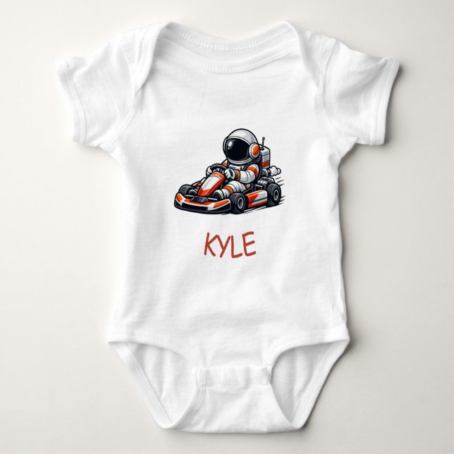 Astronaut Go-Kart Baby Bodysuit (Front)
