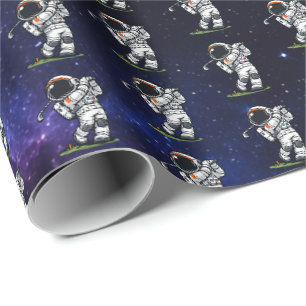 Astronaut Golf Wrapping Paper
