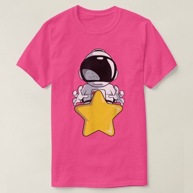 Astronaut grabs a big yellow star T-Shirt (Design Front)