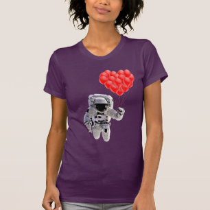 Astronaut Heart Balloons Love T-Shirt