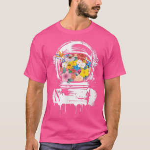 Astronaut helmet drawing filled with colourful flo T-Shirt