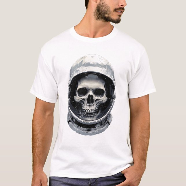 Astronaut Helmet Enclosing Skull T-Shirt (Front)