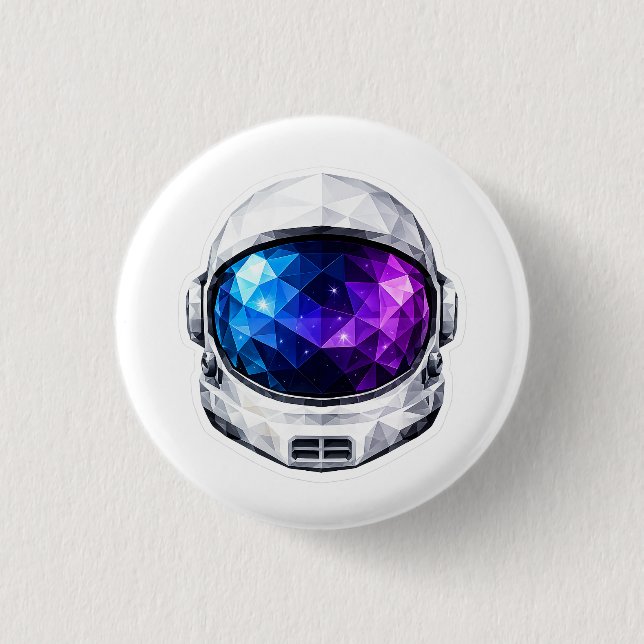 Astronaut Helmet Sticker 3 Cm Round Badge (Front)