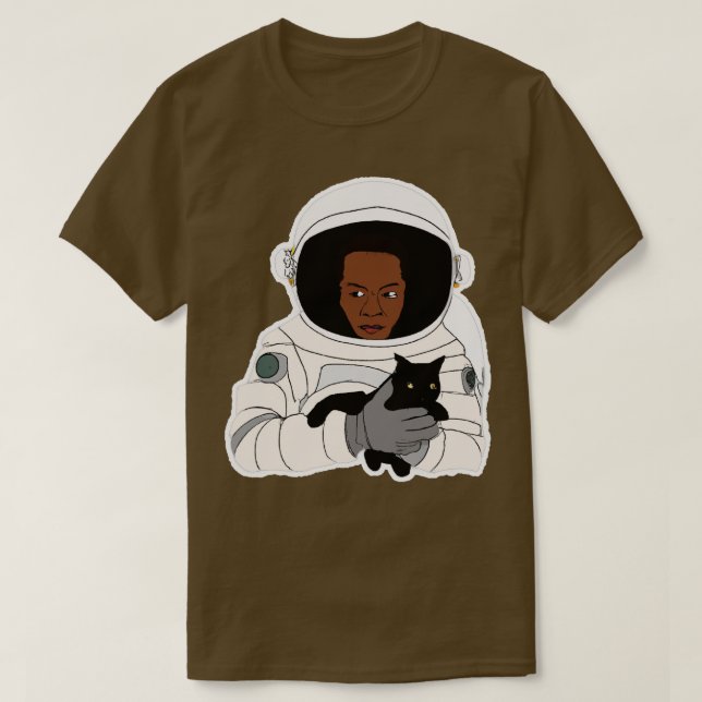 Astronaut Holding Cat 1 T-Shirt (Design Front)
