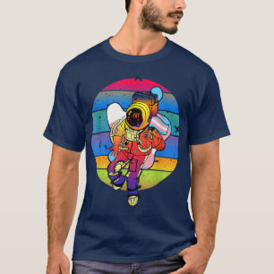 Astronaut Holding LGBT Flag Transgender Proud LGBT T-Shirt