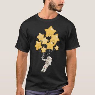 Astronaut Holding On To Stars Fun Sci-Fi Space Tra T-Shirt