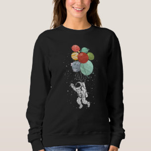 Astronaut Holding Planet Balloons Space Mystical Sweatshirt