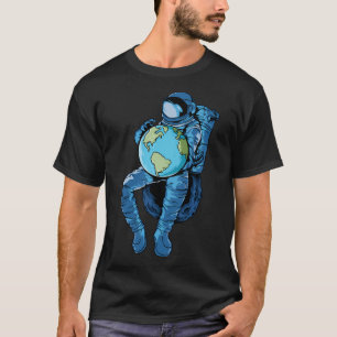 Astronaut Holding Planet Earth T-Shirt