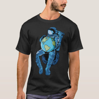 Astronaut Holding Planet Earth T-Shirt