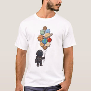 Astronaut Holding Solar System Planet balloon T-Shirt